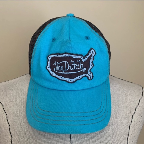 Von Dutch Accessories Rare Vintage Y2k Von Dutch Hat Turquoise Blue